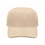 Militär-Cap aus gebürsteter Baumwolle mit Klettverschluss 260 g/m² farbe beige vierte Ansicht