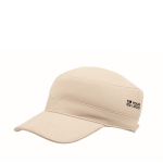 Militär-Cap aus gebürsteter Baumwolle mit Klettverschluss 260 g/m² farbe beige Ansicht mit Druckbereich