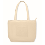 Große Cordtasche aus Polyester mit Reißverschluss 220 g/m² farbe beige