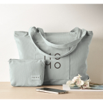 Große Cordtasche aus Polyester mit Reißverschluss 220 g/m² farbe hellblau Stimmungsbild Hauptansicht