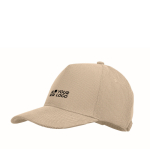5-Panel-Cordkappe mit verstellbarem Verschluss 220 g/m² farbe beige Ansicht mit Druckbereich