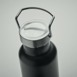 Doppelwandige Edelstahlflasche mit Kork 500 ml farbe schwarz