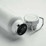 Doppelwandige Edelstahlflasche mit Kork 500 ml farbe weiß