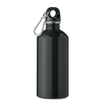 Recycelte Edelstahlflasche mit Karabiner 500 ml farbe schwarz