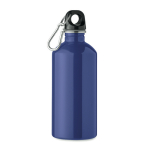 Recycelte Edelstahlflasche mit Karabiner 500 ml farbe blau