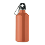 Recycelte Edelstahlflasche mit Karabiner 500 ml farbe orange