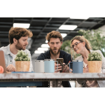 Doppelwandbecher mit transparentem Schiebedeckel 400 ml farbe weiß Stimmungsbild zweite Ansicht