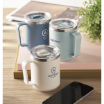 Doppelwandbecher mit transparentem Schiebedeckel 400 ml farbe weiß Stimmungsbild Hauptansicht