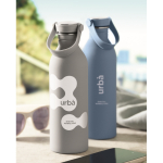 Edelstahlflasche mit Gummi-Finish 500 ml farbe grau Stimmungsbild Hauptansicht