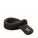 Aufrollbares Reise-Kissen aus Polyester mit Bezug farbe schwarz Ansicht mit Druckbereich