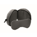 2 in 1 Reisekissen mit integrierter Schlafmaske farbe dunkelgrau