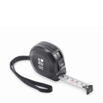 Maßband aus recyceltem Kunststoff mit Stahlband 3M farbe schwarz Ansicht mit Druckbereich