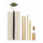 Schreibset in Jutebeutel mit verschiedenen Schulutensilien farbe schwarz