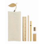 Schreibset in Jutebeutel mit verschiedenen Schulutensilien farbe schwarz zweite Ansicht