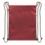 Kordelrucksack aus RPET mit Seitentasche und Reißverschluss farbe bordeaux dritte Ansicht