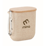 Kabelset im Etui mit Deckel, der als Handyhalter dient farbe beige Hauptansicht