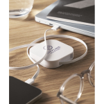 Einziehbares Typ C-Kabel mit Datenübertragung und Handyhalter farbe weiß Stimmungsbild Hauptansicht