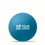 Hochspringender Gummiball für Firmengeschenke farbe blau Ansicht mit Druckbereich
