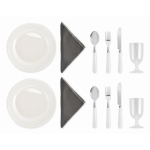 Picknick-Kühltasche aus RPET für 2 mit Komplettset farbe blau dritte Ansicht