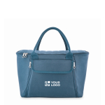 Picknick-Kühltasche aus RPET für 2 mit Komplettset farbe blau Ansicht mit Druckbereich