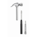 Kohlenstoffstahlhammer mit 4 Schraubendrehern im Griff farbe silber dritte Ansicht