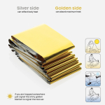 Wiederverwendbare wasserdichte Rettungsdecke mit RPET-Hülle farbe schwarz fünfte Ansicht