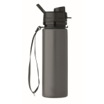 Faltbare Silikonflasche mit Deckel und elastischem Band 500 ml farbe dunkelgrau neunte Ansicht