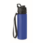 Faltbare Silikonflasche mit Deckel und elastischem Band 500 ml farbe köngisblau