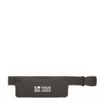 Laufgürteltasche aus RPET-Polyester 600D mit Reißverschluss farbe schwarz Ansicht mit Druckbereich