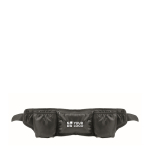 Sportliche Hüfttasche aus RPET-Polyester mit Fächern und Mesh farbe schwarz Ansicht mit Druckbereich