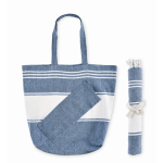 Hammam-Handtuch-Set und Strandtasche 180 g/m² farbe blau zweite Ansicht