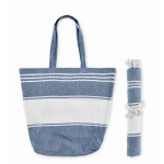 Hammam-Handtuch-Set und Strandtasche 180 g/m² farbe blau dritte Ansicht