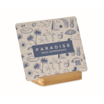 Sublimierte Aluminiumplatte mit Bambussockel 12 x 15cm farbe holzton Hauptansicht