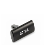 Etui für Auto-Lufterfrischer mit Aluminiumdeckel und Clip farbe schwarz Ansicht mit Druckbereich