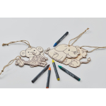 Kinder-Malset mit Holzanhängern und Buntstiften farbe weiß drittes Detailbild