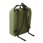 Rolltop-RPET-Laptoprucksack mit elastischer Seitentasche 15'' farbe militärgrün zweite Ansicht