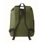 Rolltop-RPET-Laptoprucksack mit elastischer Seitentasche 15'' farbe militärgrün vierte Ansicht