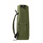 Rolltop-RPET-Laptoprucksack mit elastischer Seitentasche 15'' farbe militärgrün