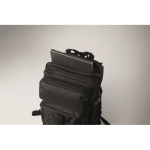 Großer RPET-Reiserucksack mit mehreren Fächern 15'' farbe schwarz Detailbild