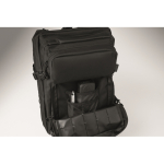 Großer RPET-Reiserucksack mit mehreren Fächern 15'' farbe schwarz Detailbild