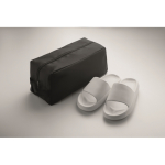 Schuhtasche aus RPET-Polyester 600D mit Reißverschluss farbe schwarz drittes Detailbild