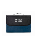 Faltbare RPET-Picknickdecke 150 g/m² wasserabweisend farbe blau Ansicht mit Druckbereich