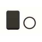 Magnetischer Kartenhalter aus PU-Kunstleder für 3 Karten farbe schwarz