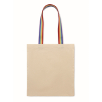 Baumwoll Tote Bag mit Regenbogen-Henkeln 180 g/m² farbe mehrfarbig