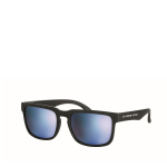 UV400-Sonnenbrille mit verspiegelten Gläsern und matter Fassung farbe blau Ansicht mit Druckbereich