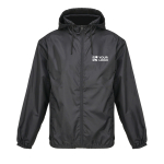 Windjacke aus 190T-Polyester mit Kapuze SOL'S farbe schwarz Ansicht mit Druckbereich