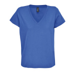 Damen T-Shirt aus halbgekämmter Baumwolle mit V-Ausschnitt SOL'S farbe köngisblau dritte Ansicht