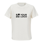 Atmungsaktives Damen-T-Shirt aus recyceltem Polyester SOL'S farbe gebrochen weiß Ansicht mit Druckbereich