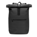 Rolltop-Laptop-Rucksack aus Kunstleder 15 L 16” farbe schwarz zweite Ansicht