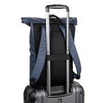 Rolltop-Laptop-Rucksack aus Kunstleder 15 L 16” farbe blau sechste Ansicht